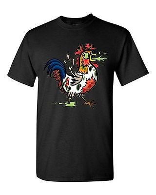 Zombie Rooster Undead Animals Devil Monster Horror Adult DT T-Shirt Tee