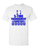 5-Time Tournament Champions K Blue Sports North Carolina Adult T-Shirt Tee