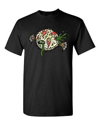 Zombie Blowfish Undead Animals Devil Monster Horror Adult DT T-Shirt Tee