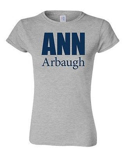 Junior Ann Arbaugh Bold Football Michigan Sports Game Novelty T-Shirt Tee