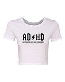 Crop Top Ladies ADHD Highway To... Hey Look A Squirrel Funny Humor T-Shirt Tee