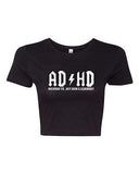 Crop Top Ladies ADHD Highway To... Hey Look A Squirrel Funny Humor T-Shirt Tee