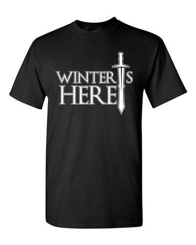 Winter Is Here Sword TV Parody Funny DT Adult T-Shirts Tee