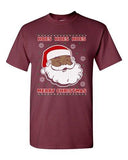 Hoes Hoes Hoes Merry Christmas Santa Ugly Xmas Funny Adult DT T-Shirt Tee