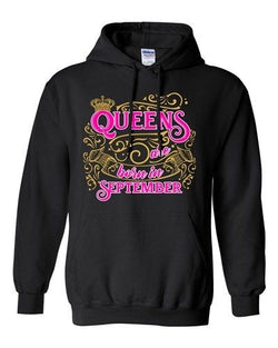 Queens Are Born In September Crown Birthday Funny DT Sweatshirt Hoodie