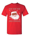 Hoes Hoes Hoes Merry Christmas Santa Ugly Xmas Funny Adult DT T-Shirt Tee