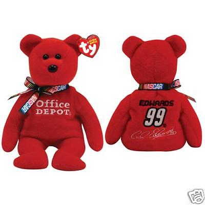Ty Beanie Babies Nascar 8" Carl Edwards #99 racing Bear
