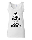 Junior Keep Calm And Love Turtles Tortoise Sea Animal Lover Sleeveless Tank Tops