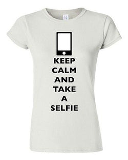 Junior Keep Calm And Take A Selfie Phone Camera Picture Funny DT T-Shirt Tee