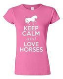 Junior Keep Calm and Love Horses Novelty Horse Lover Shirt T-Shirt Tee Shirt