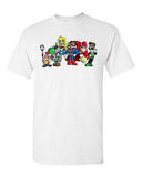 Superhero Group Shot Video Game Characters Parody Novelty DT Adult T-Shirt Tee