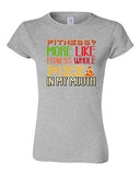 Junior Fitness? More Like Fitness Whole Pizza In My Mouth Funny DT T-Shirt Tee