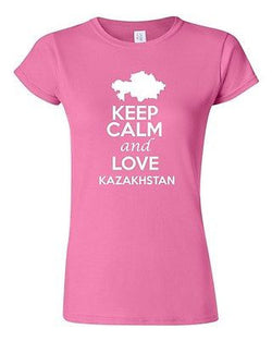 Junior Keep Calm And Love Kazakhstan Country Patriotic Novelty T-Shirt Tee