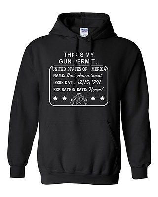 This Is My Gun Permit 2nd Amendment Rifle Novelty Sweatshirt Hoodies