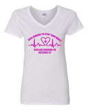 V-Neck Ladies Cute Enough To Stop Your Heart Skilled Enough Funny T-Shirt Tee
