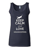 Junior Keep Calm And Love Grasshoppers Insects Animal Lover Sleeveless Tank Tops