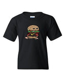 Too Cute To Eat Bacon Cheeseburger Sandwich Novelty DT Youth Kids T-Shirt Tee