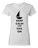 Ladies Keep Calm And Sail On Boat Sailboat Yacht Ocean Sea Funny DT T-Shirt Tee