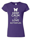Junior Keep Calm And Love Butterflies Insects Animal Lover Humor T-Shirt Tee