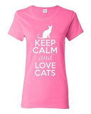 Ladies Keep Calm And Love Cats Cat Lover Pet Kitten Kitty Animals T-Shirt Tee