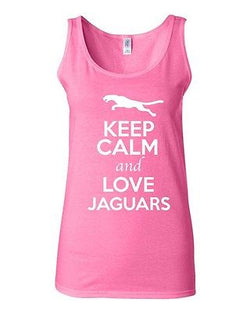 Junior Keep Calm And Love Jaguars Cat Forest Animal Lover Sleeveless Tank Tops