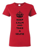 Ladies Keep Calm And Take A Selfie Crown King Photo Camera Funny DT T-Shirt Tee