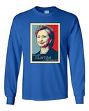 Long Sleeve Adult T-Shirt Hillary For President Politics Campaign Support DT