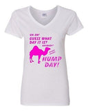 V-Neck Ladies Guess What Day Is It? Hump Day Whoo Whoo Funny Humor T-Shirt Tee