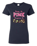Ladies Pretty In Pink Dangerous In Camo Hunt Deer Country Funny DT T-Shirt Tee