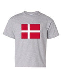 Denmark Country Flag Europe Danish Nation Patriotic DT Youth Kids T-Shirt Tee