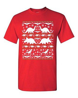 Dinosaurs Dino Fossils T-Rex Ugly Christmas Funny Humor DT Adult T-Shirt Tee