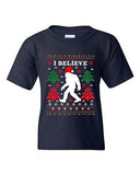 I Believe Sasquatch Big Foot Ugly Christmas Gift Funny DT Youth Kids T-Shirt Tee