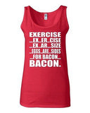 Junior Exercise Eggs Are Sides For Bacon Breakfast Graphic Humor Tank Top