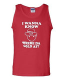 I Wanna Know Where Da Gold At Leprechaun Funny Novelty Graphic Adult Tank Top