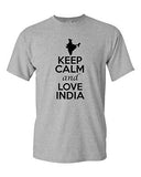 Keep Calm And Love India Country Patriotic Novelty Adult T-Shirt Tee