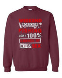 Weekend Forecast Fishing With 100% Chance Beer Sex Funny DT Crewneck Sweatshirt