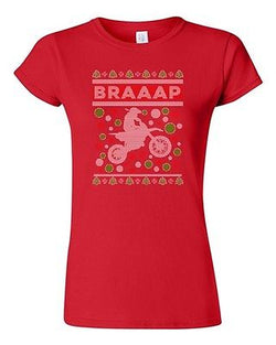 Junior Braaap Motorcycles Bike Riders Ride Ugly Christmas Humor DT T-Shirt Tee