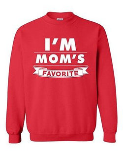 I'm Mom's Favorite Son Christmas Gift Funny Humor DT Novelty Crewneck Sweatshirt