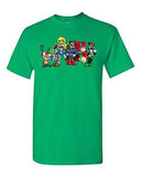 Superhero Group Shot Video Game Characters Parody Novelty DT Adult T-Shirt Tee