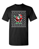 Dabbing Santa Dab Ugly Christmas Football Ball Sports Funny DT Adult T-Shirt Tee