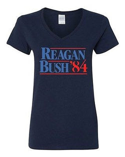 V-Neck Ladies Reagan Bush '84 Election President Politics Republican T-Shirt Tee