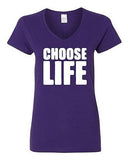 V-Neck Ladies Choose Life Wham 1980 80's Cool Retro Funny Humor T-Shirt Tee