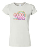 Junior Good Vibes 70's Thumbs Up Rainbow BeanePod Artworks Funny DT T-Shirt Tee