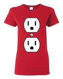 Ladies Plug Outlet Face Party Costume Funny Humor DT T-Shirt Tee
