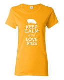 Ladies Keep Calm and Love Pigs Boar Animal Lover Meat Pork Pig Lover T-Shirt Tee