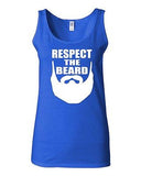 Junior Respect The Beard Funny Humor Novelty Statement Graphics Tank Top