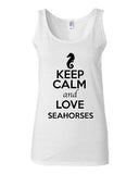 Junior Keep Calm And Love Seahorses Sea Horse Animal Lover Sleeveless Tank Tops