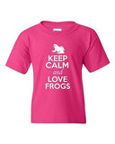 Keep Calm And Love Frogs Toads Bullfrogs Animal Lover Youth Kids T-Shirt Tee