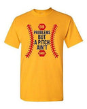 99 Problems But A Pitch Ain't One Sports Baseball Funny DT Adult T-Shirt Tee