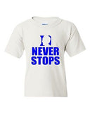 K Never Stops Champions North Carolina Basketball Youth Kids T-Shirt Tee